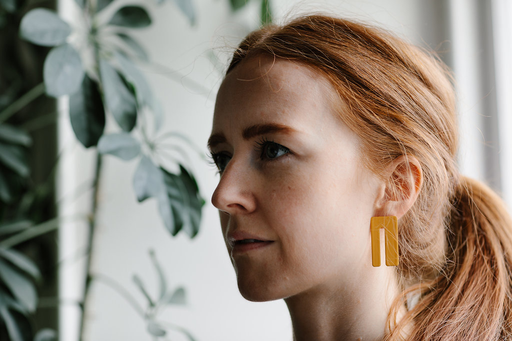 Slot Earrings Yellow