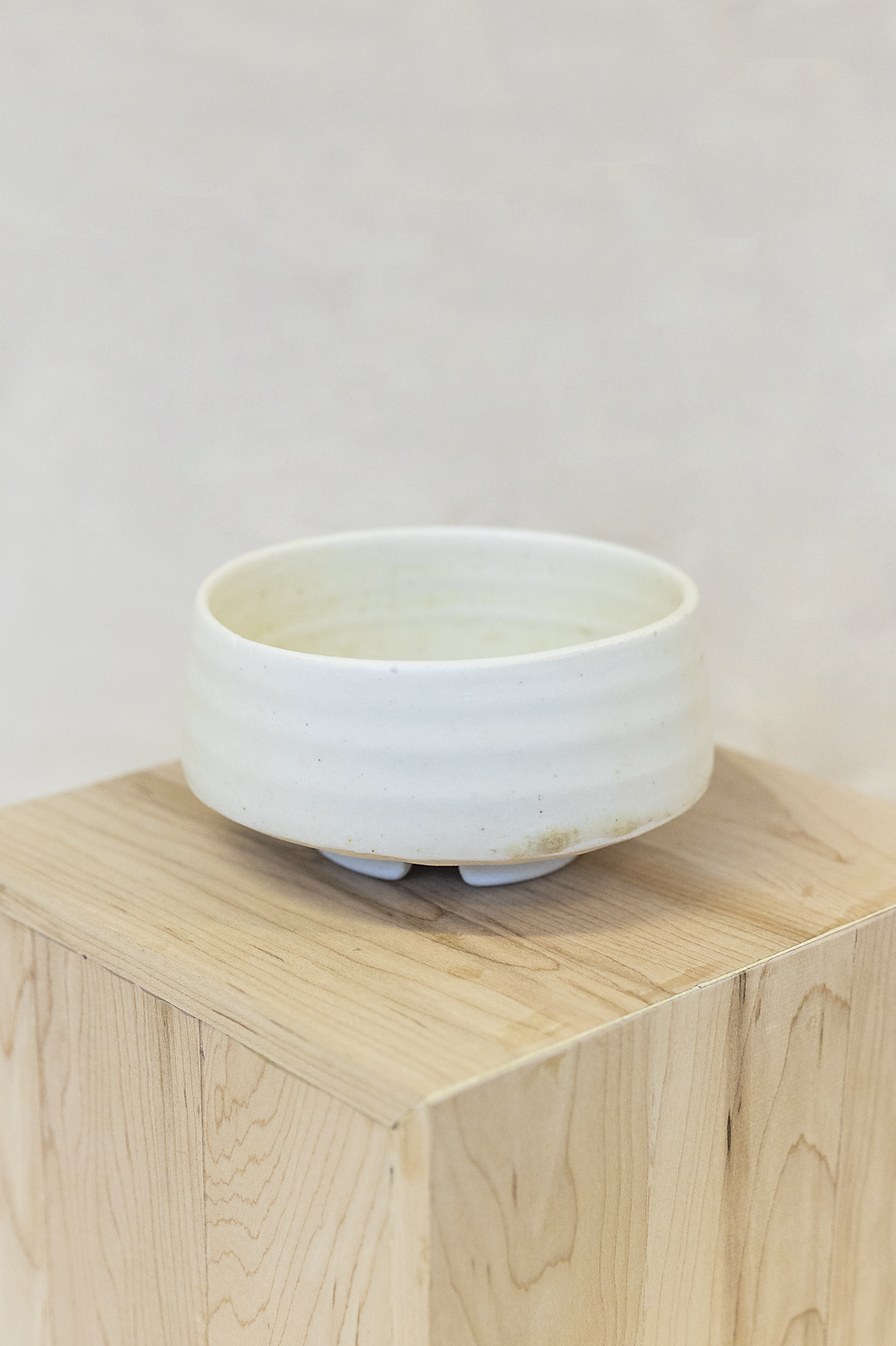 Olive Ash Bowl with a carved foot