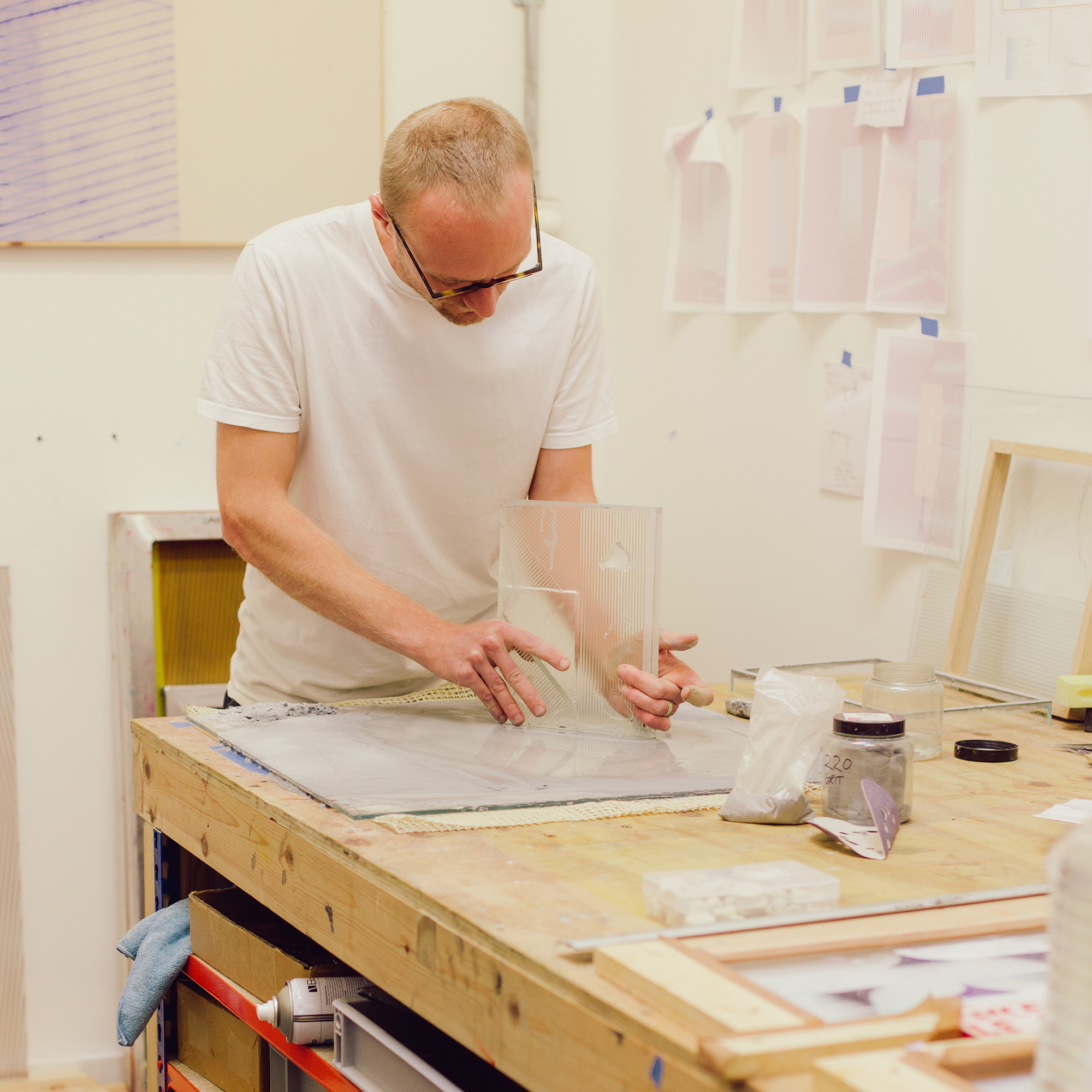 Jack Brindley in his maker studio / Photography by Laura Prieto Martin