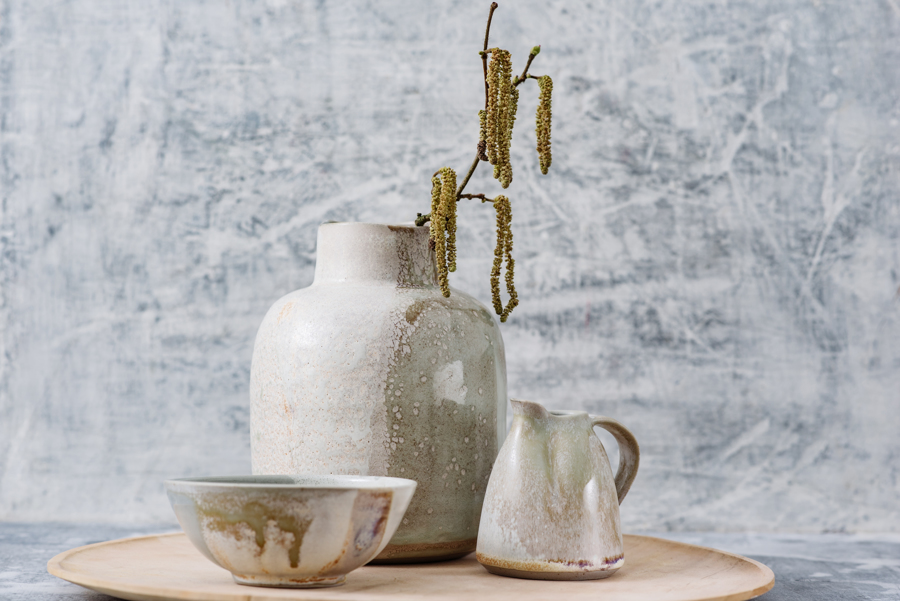 Bottle, jug and bowl