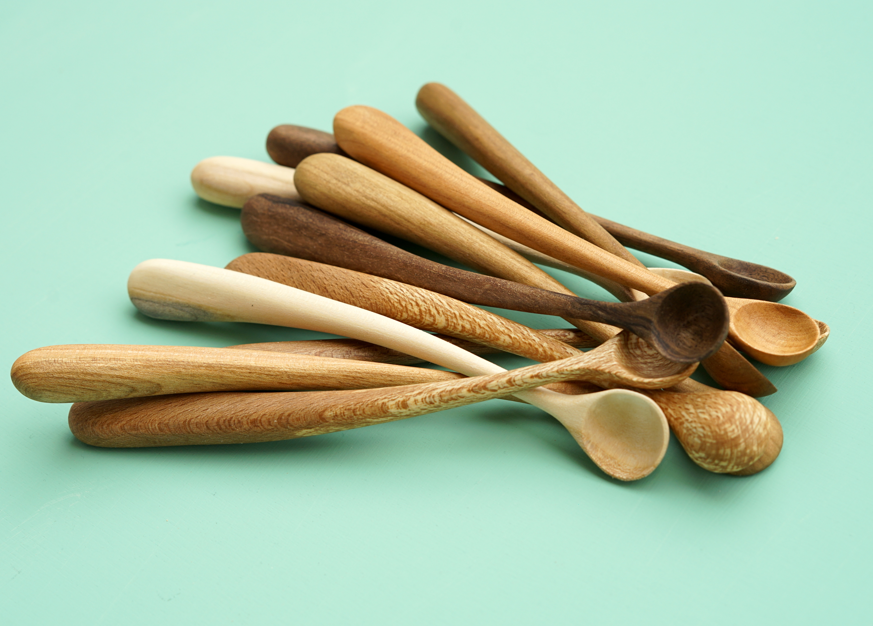 Dancing spoons in various hardwoods.